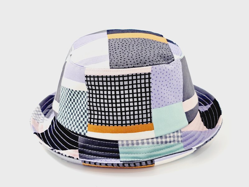 【HiGh MaLi】Classic fisherman hat-Japanese patchwork style #gift#double11#11#purple control#cover - Hats & Caps - Cotton & Hemp Multicolor