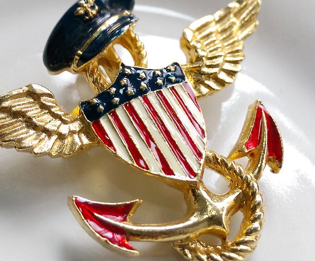 American Western Antique Jewelry】アメリカ海軍ピンブローチ - ショップ Vintage Jewelry 古い時  ジュエリー バッジ・ピンズ - Pinkoi