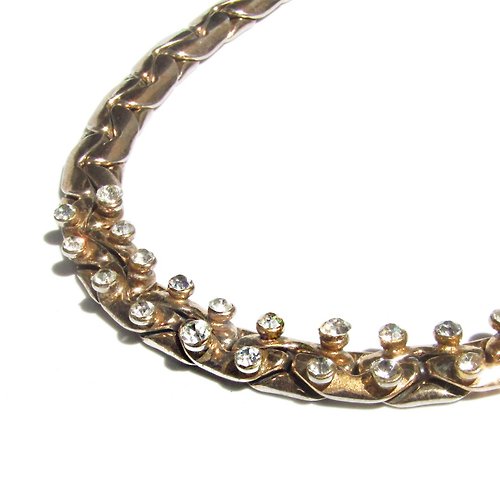 panic-art-market 50s Coro rhinestone design chain vintage necklace