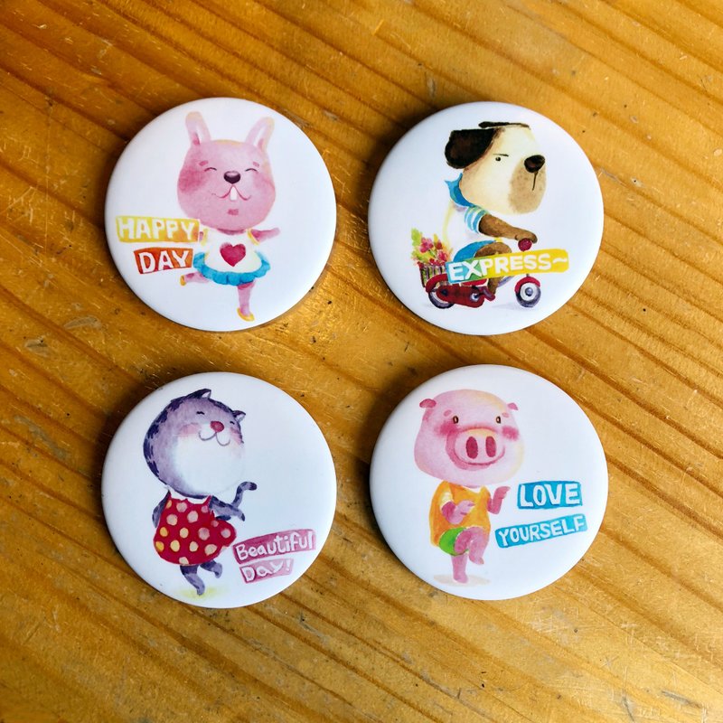 9cm動物大別針 巴哥犬 豬 貓咪 小兔 畢業禮物 - 徽章/別針 - 防水材質 