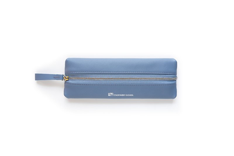 Leather Pen Case Pentaboric -  blue shell - - Pencil Cases - Genuine Leather Blue