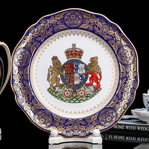擎上閣裝飾藝術 限量750英國製Spode女王2000年皇家別墅奢華歐式宮廷骨瓷大掛盤
