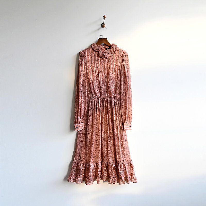 【蛋植物古著】秋夜花火日本製印花古著洋裝 - 連身裙 - 其他人造纖維 
