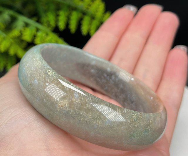 超大特価 精品精選珊瑚玉手鐲57MM 冰潤高瓷藍綠灰粉鳳尾紋沈穩純正 その他
