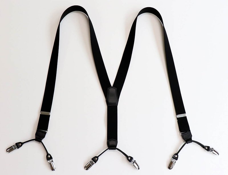 Suspender Cowhide Solid Black Height up to 185cm Compatible Made in Japan - Other - Rubber Black