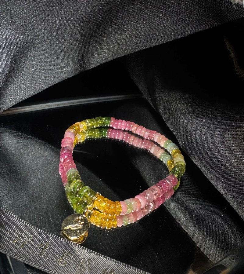 Witch's Colored Gemstones | The Secret to Abundance | Natural Tourmaline Bracelet | Candy Tourmaline Bracelet - สร้อยข้อมือ - เครื่องประดับพลอย หลากหลายสี