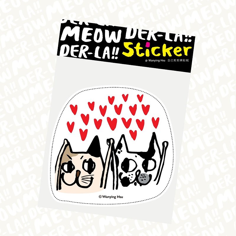Marumaru Cat Big Sticker Love you too - Stickers - Paper 