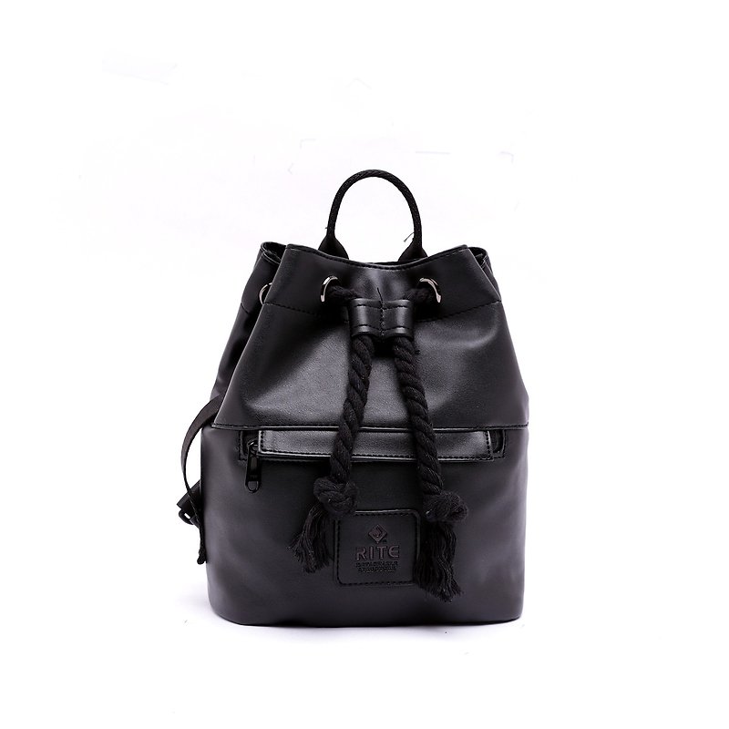 [RITE] Le Tour Series - Dual-use Boxing Small Backpack - Leather Black - Messenger Bags & Sling Bags - Waterproof Material Black