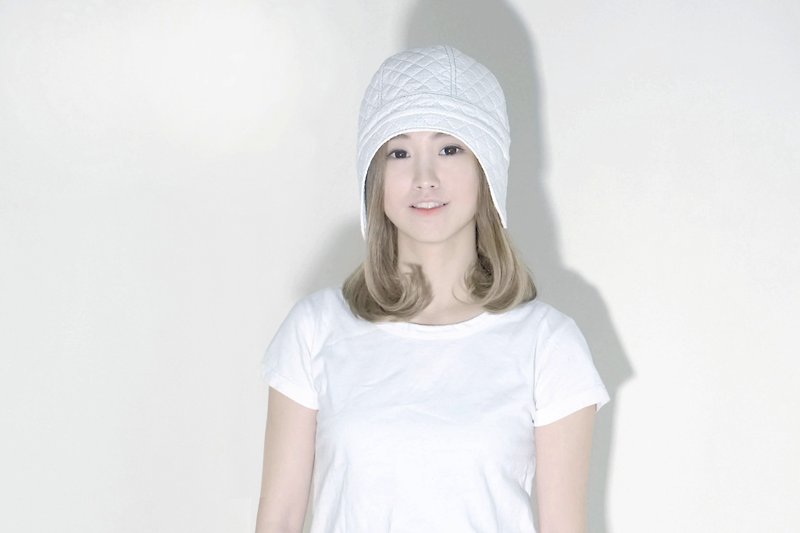 白Xuefei型のメンバカバーイヤーキャップ<ニュートラル - 両面> - 帽子 - コットン・麻 ホワイト