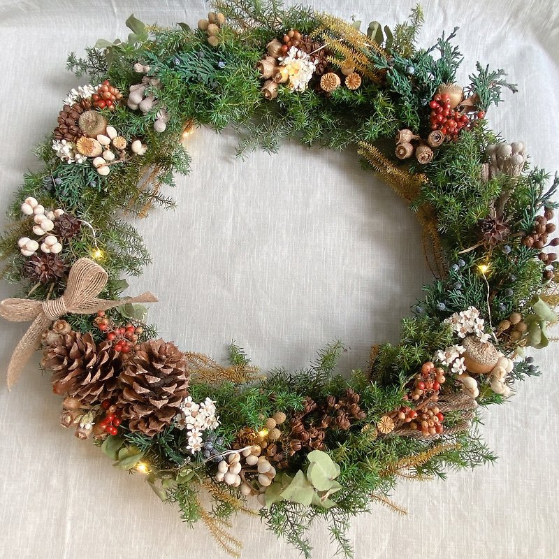 35cm natural wind seed cedar dry/everlasting wreath graduation gift teacher gift - Dried Flowers & Bouquets - Plants & Flowers Green