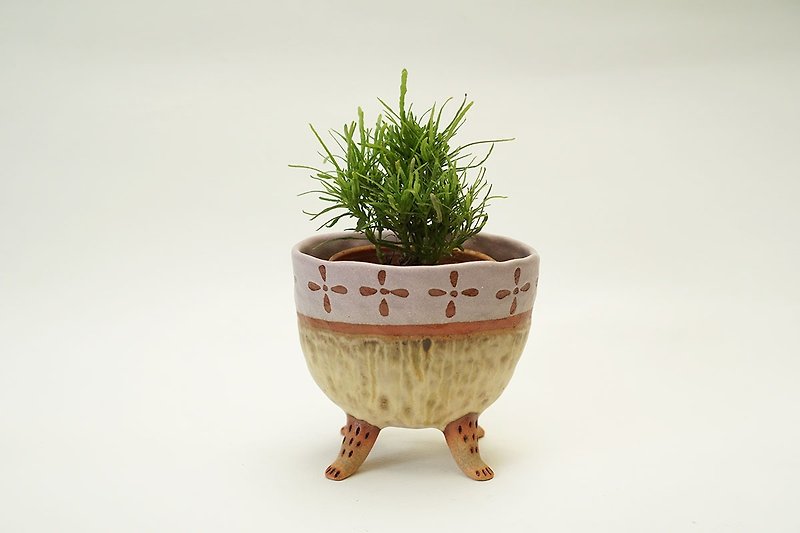 4 legged plant pot ,legged standing plant pot, succulent , flower pot , ceramic - Pottery & Ceramics - Pottery Blue