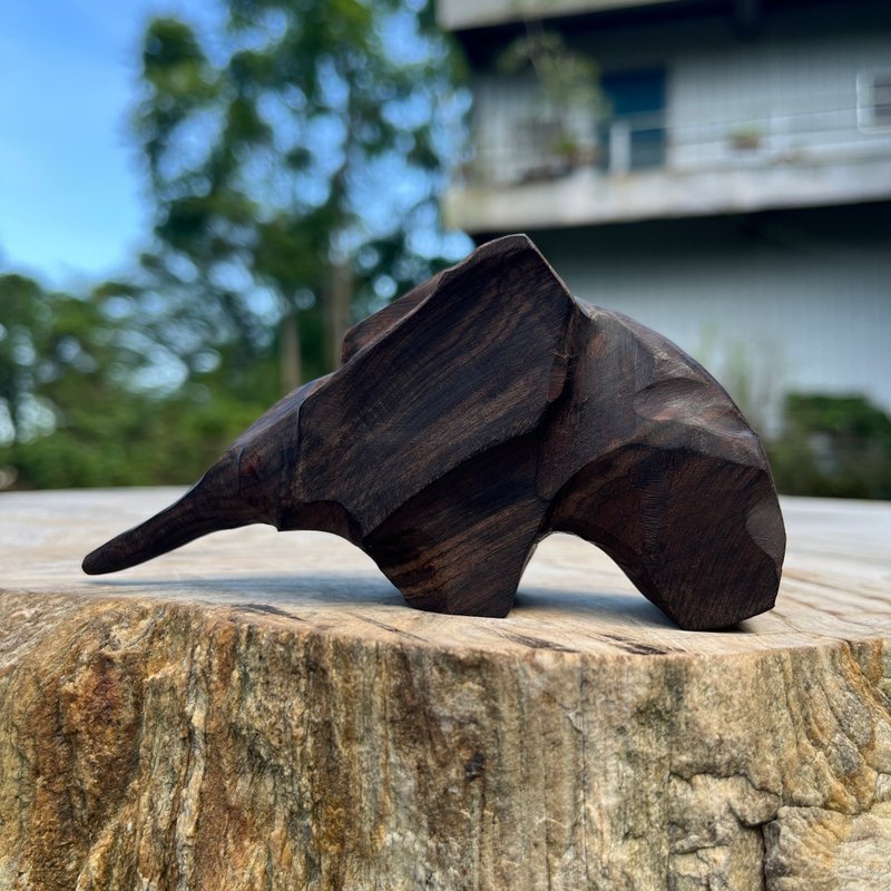 象　雕刻件 - 擺飾/家飾品 - 木頭 黑色