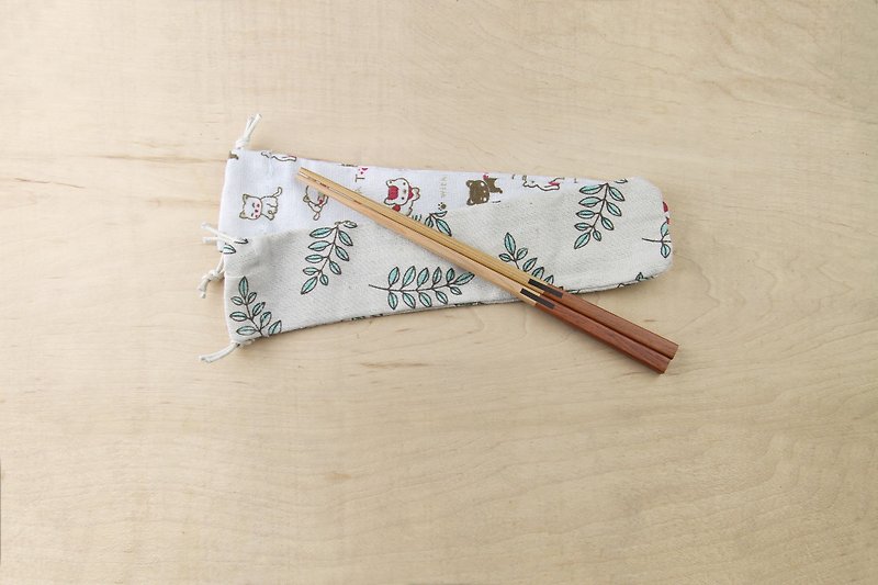 Wooden chopsticks <Customizable Dinner set Gift X'mas> - ตะเกียบ - ไม้ สีนำ้ตาล