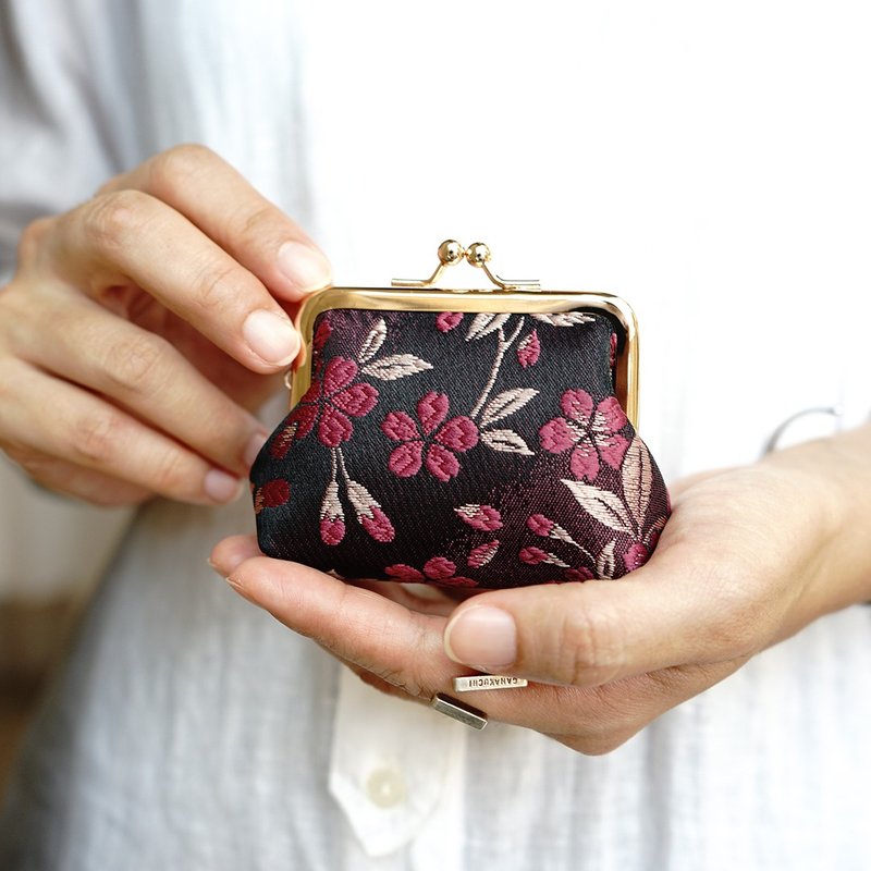 Nishijin Origen brocade gold coin purse with small mouth, two colors in total - Coin Purses - Other Metals 