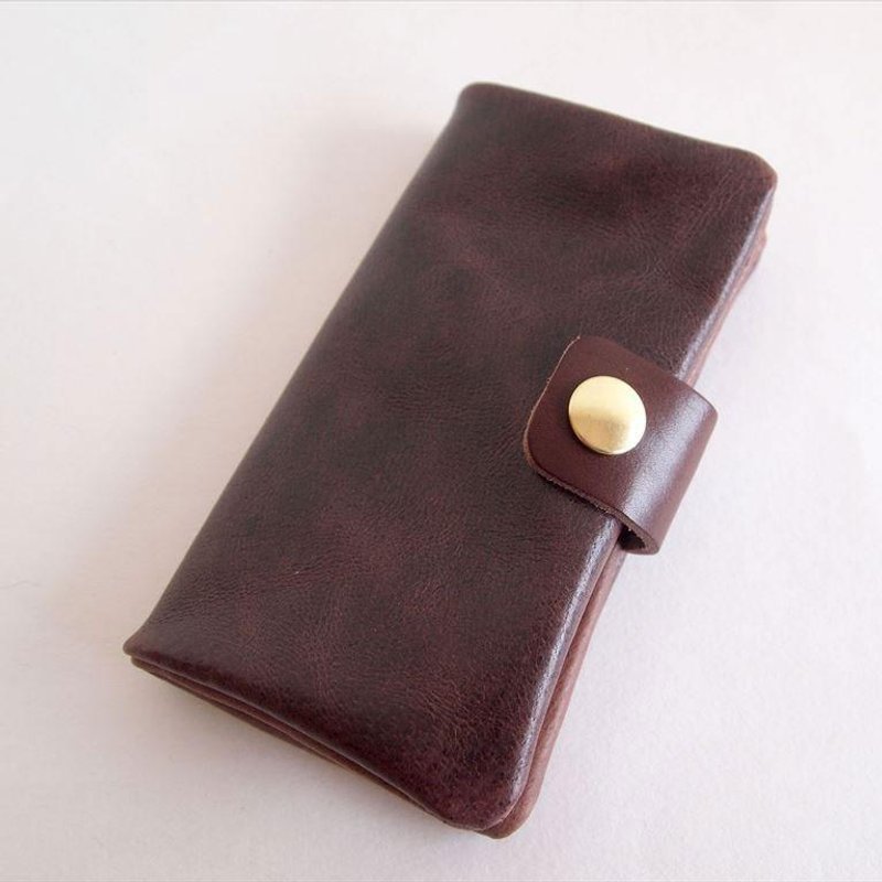 深棕色 * 智能手機筆記本類型 [訂購] 多型號兼容 * Nibrick 皮革 * 7 種顏色（iphone7、xperia、galaxy） - 手機殼/手機套 - 真皮 粉紅色