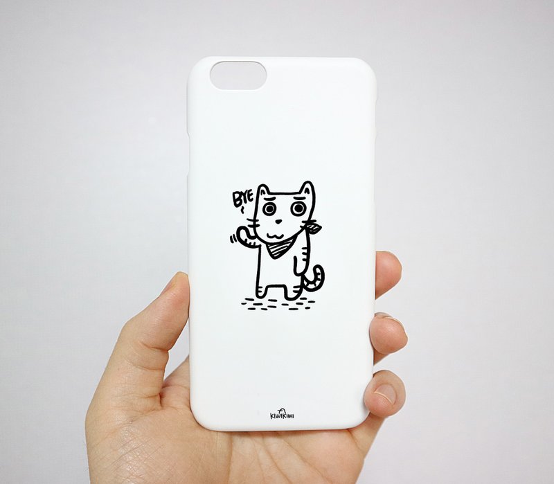 Cat Bye cute Phone Case, iPhone, Galaxy - เคส/ซองมือถือ - พลาสติก หลากหลายสี