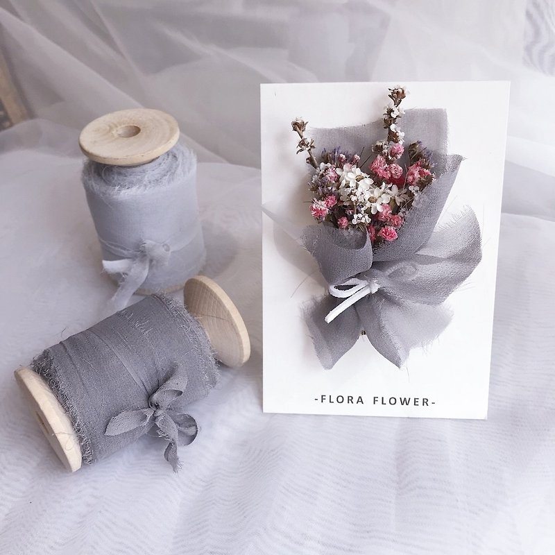 Dry flower card-velvet packaging - การ์ด/โปสการ์ด - พืช/ดอกไม้ สีเทา