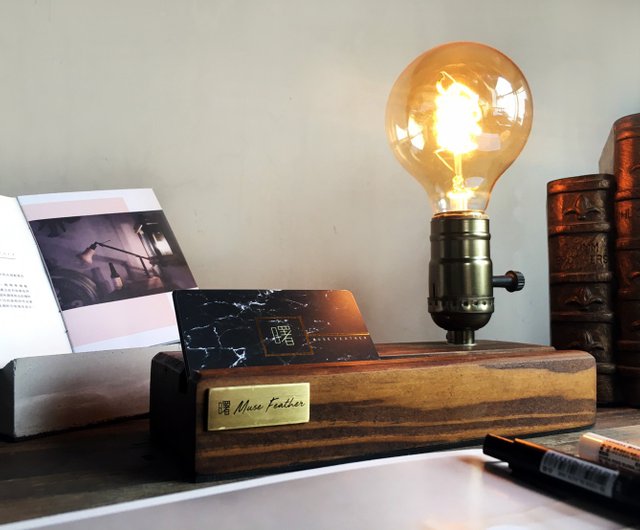 ShuMUSE木製テーブルランプLEDログ小物装飾ランプ電球照明USB