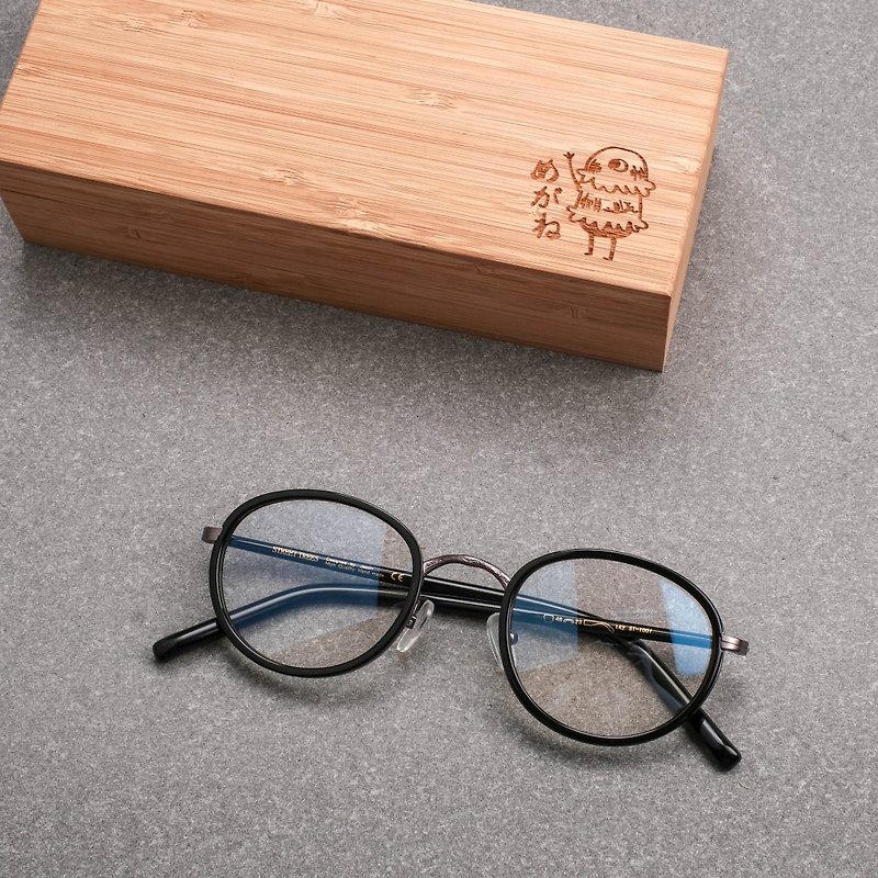 韓國 復古小圓框 雕花 眼鏡 鏡框 小框  百搭黑 - 眼鏡/眼鏡框 - 其他材質 黑色