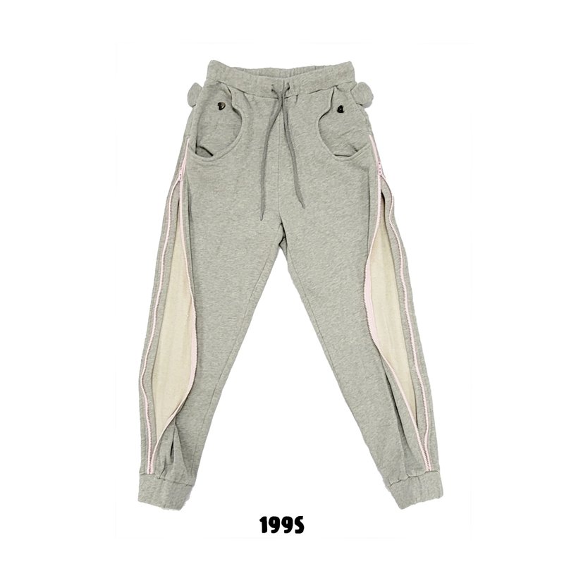 199S Bear Pants - Unisex Pants - Cotton & Hemp Gray