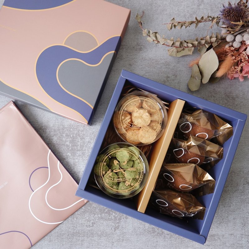 【Handmade Gift Box】Yuejian-Handmade Cookie Gift Box - คุกกี้ - อาหารสด สีทอง