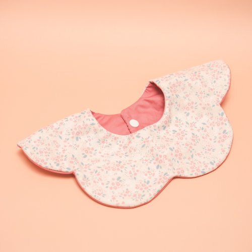 紜朵工坊｜精緻手作縫紉 粉紅櫻花 寶寶圍兜兜 花兜