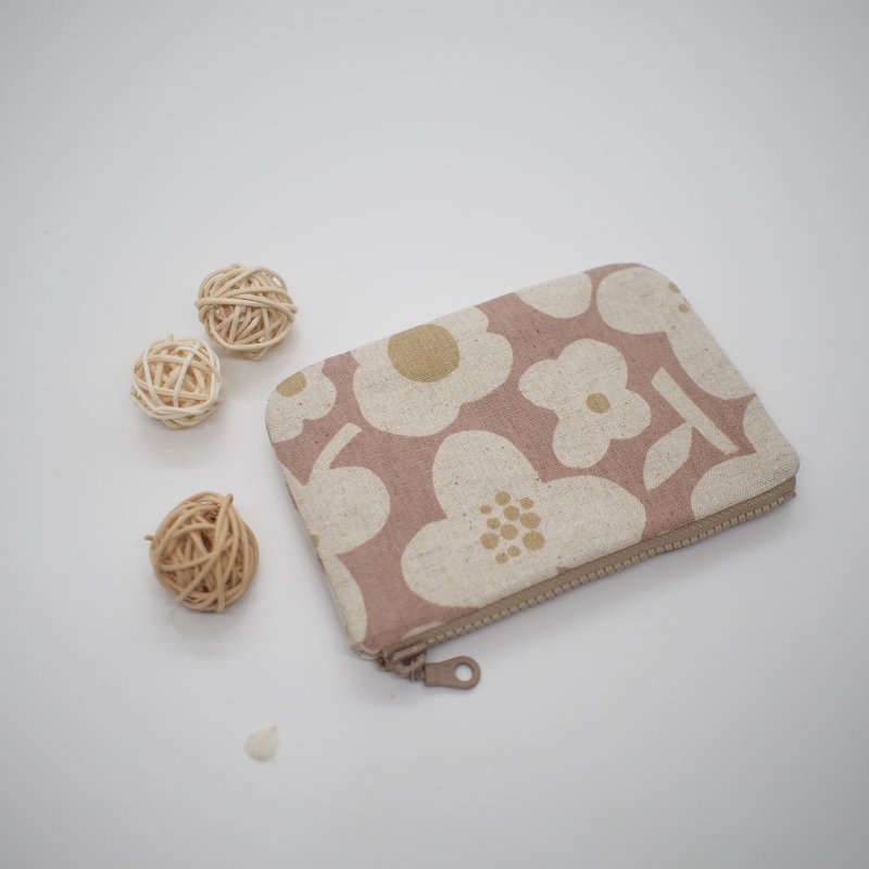 Blossoming two-layer coin purse - กระเป๋าใส่เหรียญ - ผ้าฝ้าย/ผ้าลินิน 