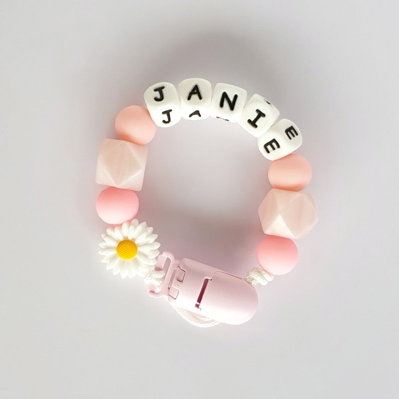 客製化 27公分 JANIE 雛菊 奶嘴鏈 - 寶寶/兒童玩具/玩偶 - 其他材質 粉紅色