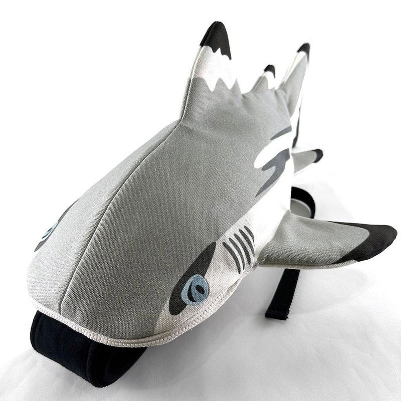 Design No.BRS111b - 【Cotton Canvas】Blacktip Reef Shark Bags#L - Messenger Bags & Sling Bags - Cotton & Hemp Gray