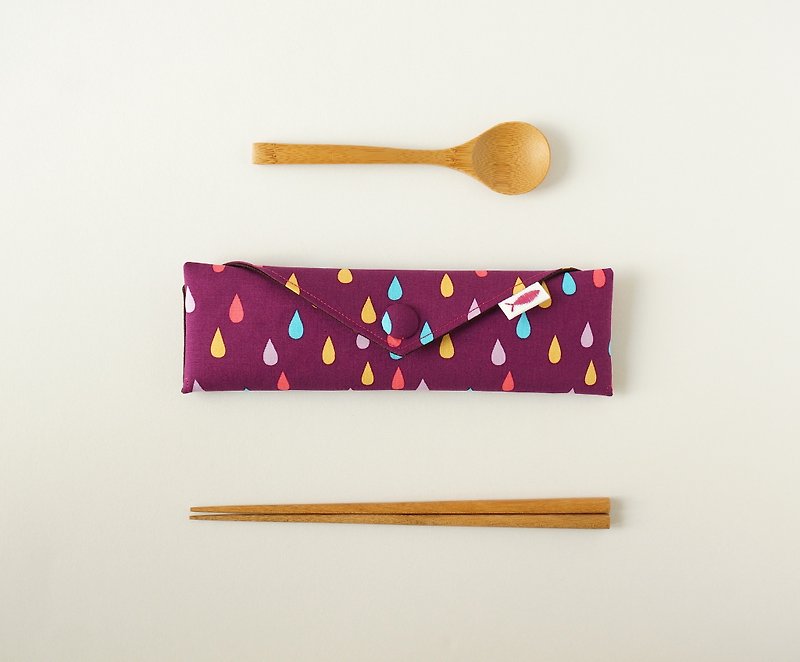 /Rainy Day-紫// 餐具包/刷具包/文具筆袋 - 其他 - 棉．麻 紫色