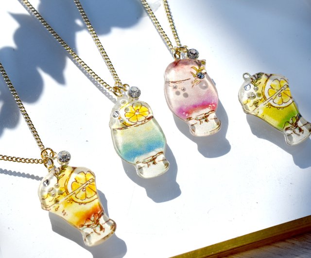 Tea soda necklace ティーソーダネックレス メロンソーダ - ショップ