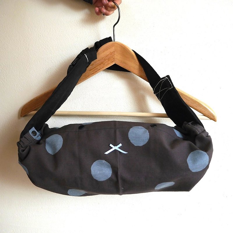 Baby carrier bag /  brown & smoky blue dot - Other - Cotton & Hemp Brown