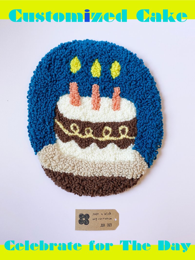 Make a wish 絨絨蛋糕 Furry Cake  紀念 慶祝 掛飾 訂製預購 - 擺飾/家飾品 - 棉．麻 