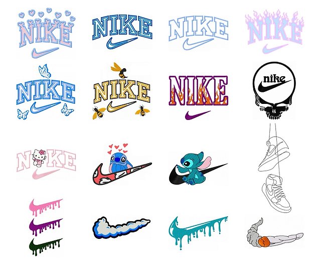 NIKE Logo Embroidery Design Machine Embroidery Pattern 24 Types Instant ...