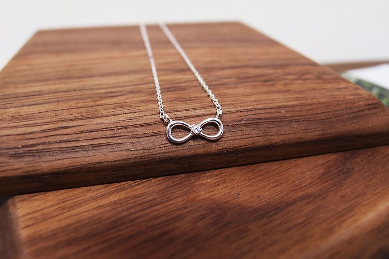 925 Sterling Silver Infinite Love Stone Necklace Mother's Day - สร้อยคอ - เงิน 