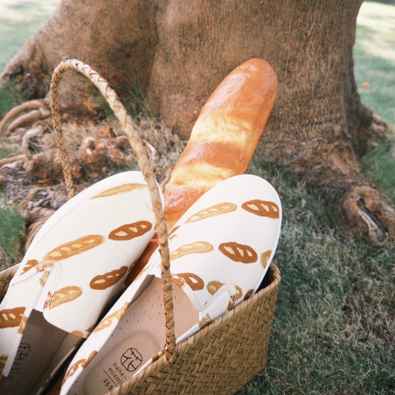 台日聯名企劃 【 gochisou X hanamikoji 】法棍樂福鞋 麵包 日系 - 女休閒鞋/帆布鞋 - 棉．麻 多色