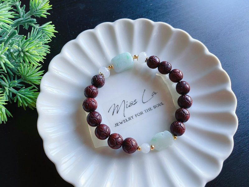 Mother's Day Natural Burmese Jade Jade Ice Piaoyang Green Unique Design Bracelet Jade Gift Bracelet - สร้อยข้อมือ - หยก สีเขียว