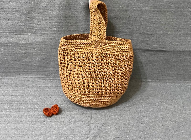 黃麻交叉編織手提袋