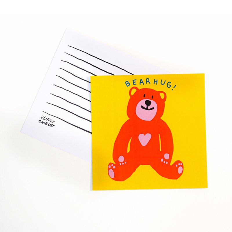 Bear Hug Card - 卡片/明信片 - 紙 黃色
