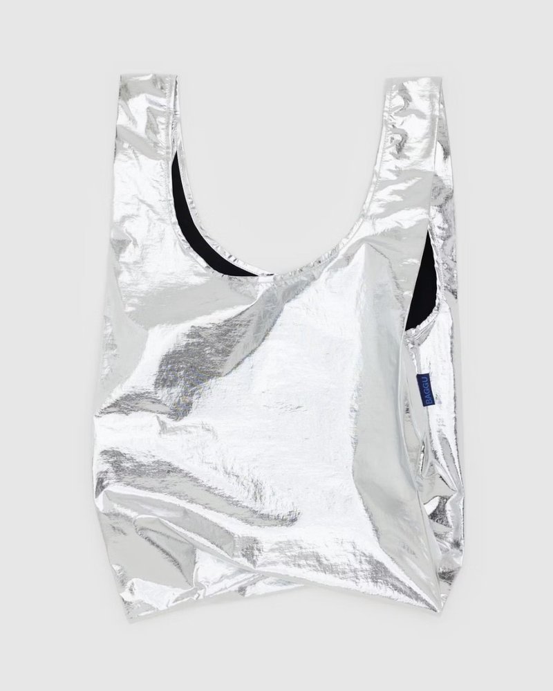 BAGGU Eco-friendly Storage Shopping Bag-Standard-Limited Silver - กระเป๋าถือ - วัสดุกันนำ้ สีเงิน