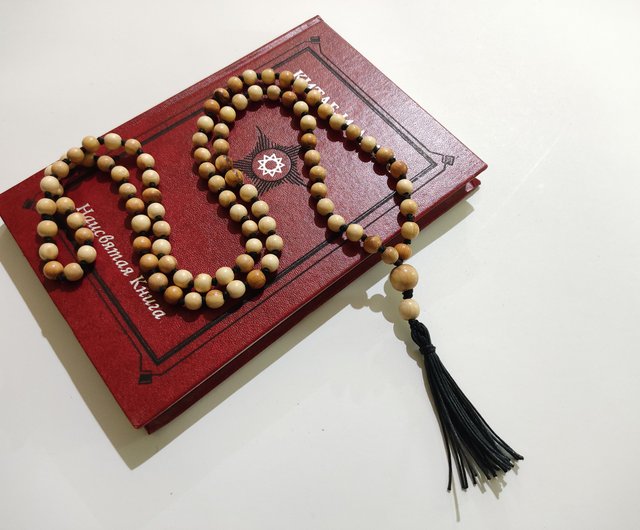 Baha'i Prayer Beads 19x5/plum wood prayer necklace/baha'i gifts