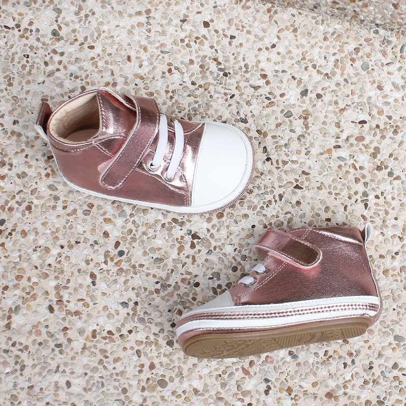 （ゼロヤードスペシャル）革の幼児の靴の低いチューブの赤ちゃん - シャインパウダー号12.5 - キッズシューズ - 革 ピンク