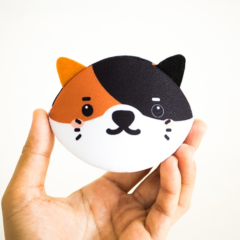Calico cat coin purse /  tortie and white cat / Good luck cat / Good luck gift. - 零錢包/小錢包 - 棉．麻 黑色