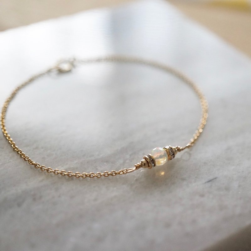 ITS-B116 [14KGF bracelet, Gemstone, Opal, Opal, opal] delicate bracelet. - Bracelets - Other Metals Gold
