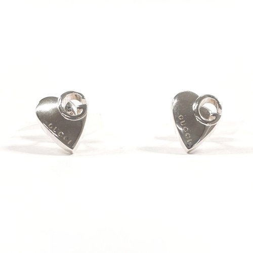 美品❤️ GUCCI ピアス ハート Gロゴ シルバー 925 日本直送 中古美品】グッチ GUCCI ピアス ハート Gロゴ シルバー925