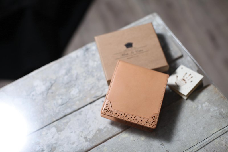短夾 錢包 意大利植鞣革 Italian Leather 香港品牌 Made In Eden - 錢包/皮夾/長短夾 - 真皮 卡其色
