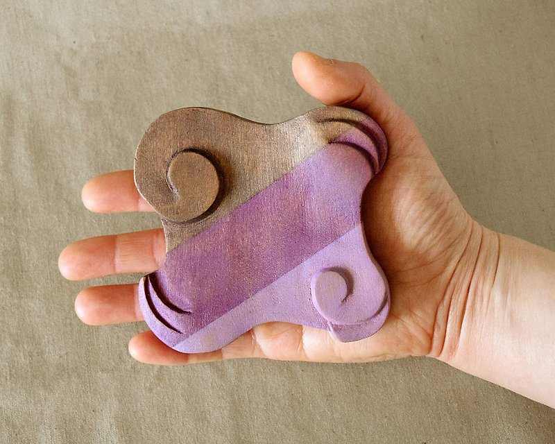 アルテデコバニティーハンドミラー（紫）ヘリックス - メイク道具・鏡・ブラシ - 木製 パープル