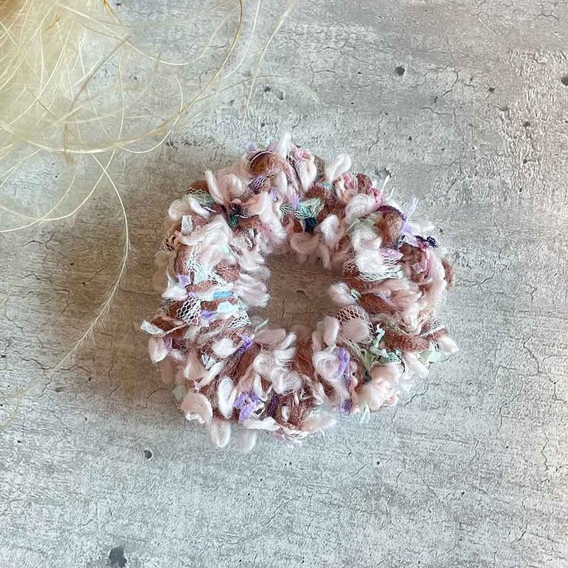 棉花糖可可髮圈 - 髮夾/鯊魚夾 - 其他材質 卡其色