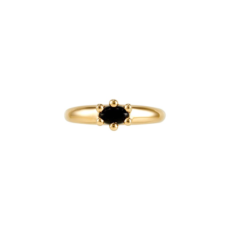haime lace ring (gemstone 6*4mm) chiffon gold plated - 戒指 - 純銀 多色