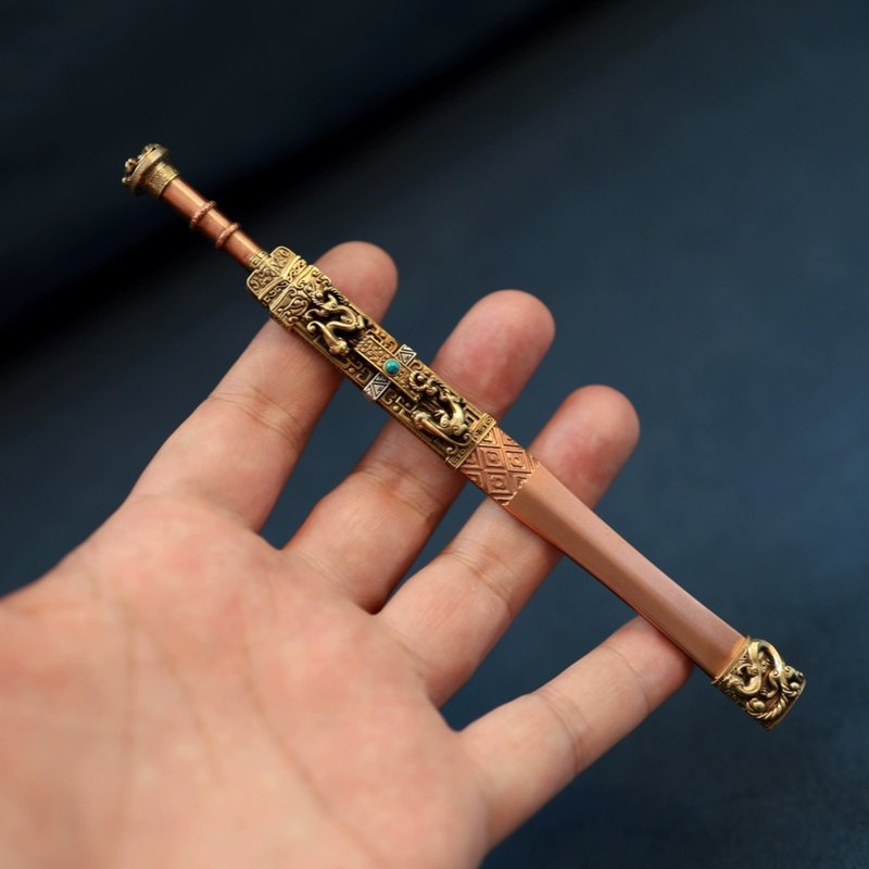 1:6微縮收藏, 螭龍螭虎漢劍, 古代中國兵器手辦復刻, 440C鋼劍條 - 公仔/玩偶 - 銅/黃銅 